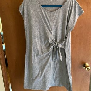 Tie-front T-shirt dress size XL heather gray